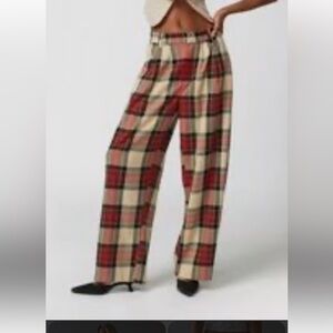 Nwot Urban Outfitters plaid Grandpa baggy pants size 0